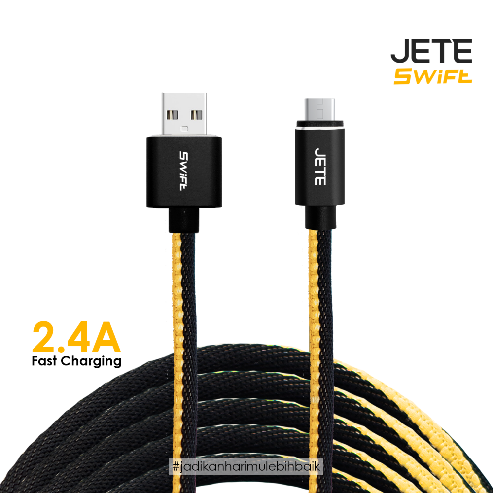 Kabel Data Micro/Type C JETE Swift 2.4A Fast Charging
