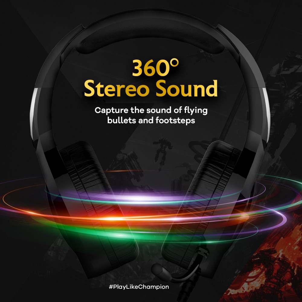 Headset Gaming JETEX GA5 with 360° Stereo Sound