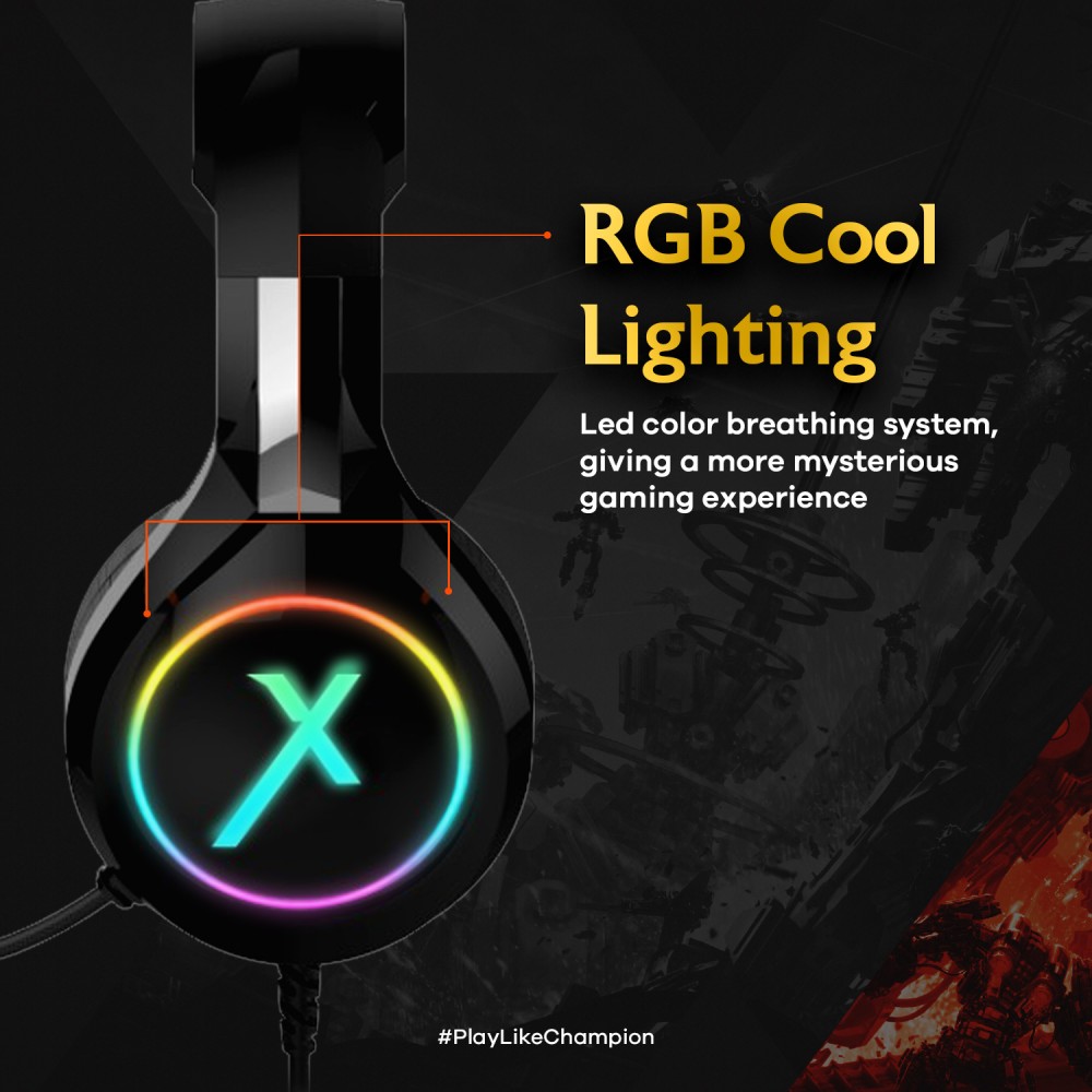 Headset Gaming JETEX GA5 RGB Cools Lighting