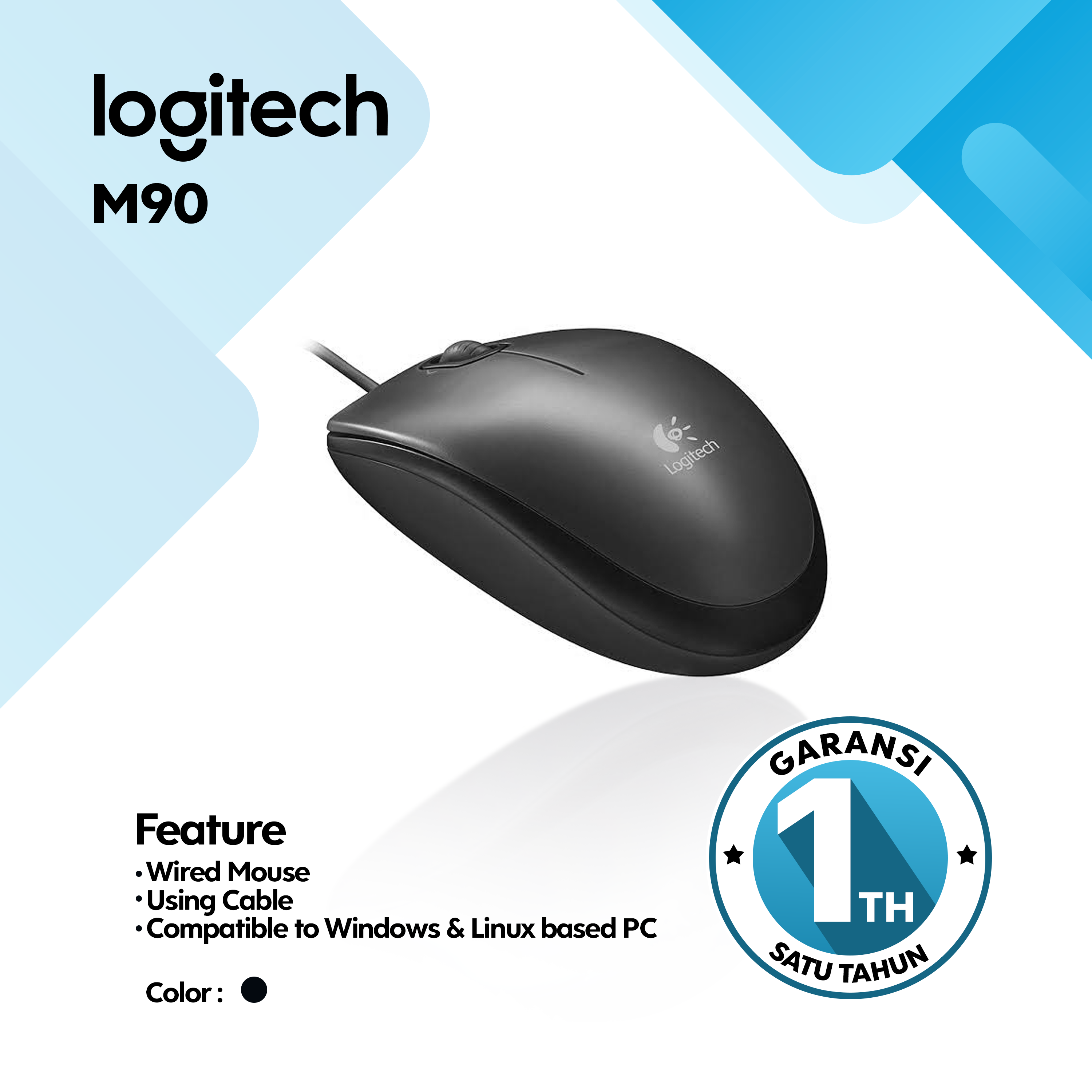 mouse-logitech-black-m90