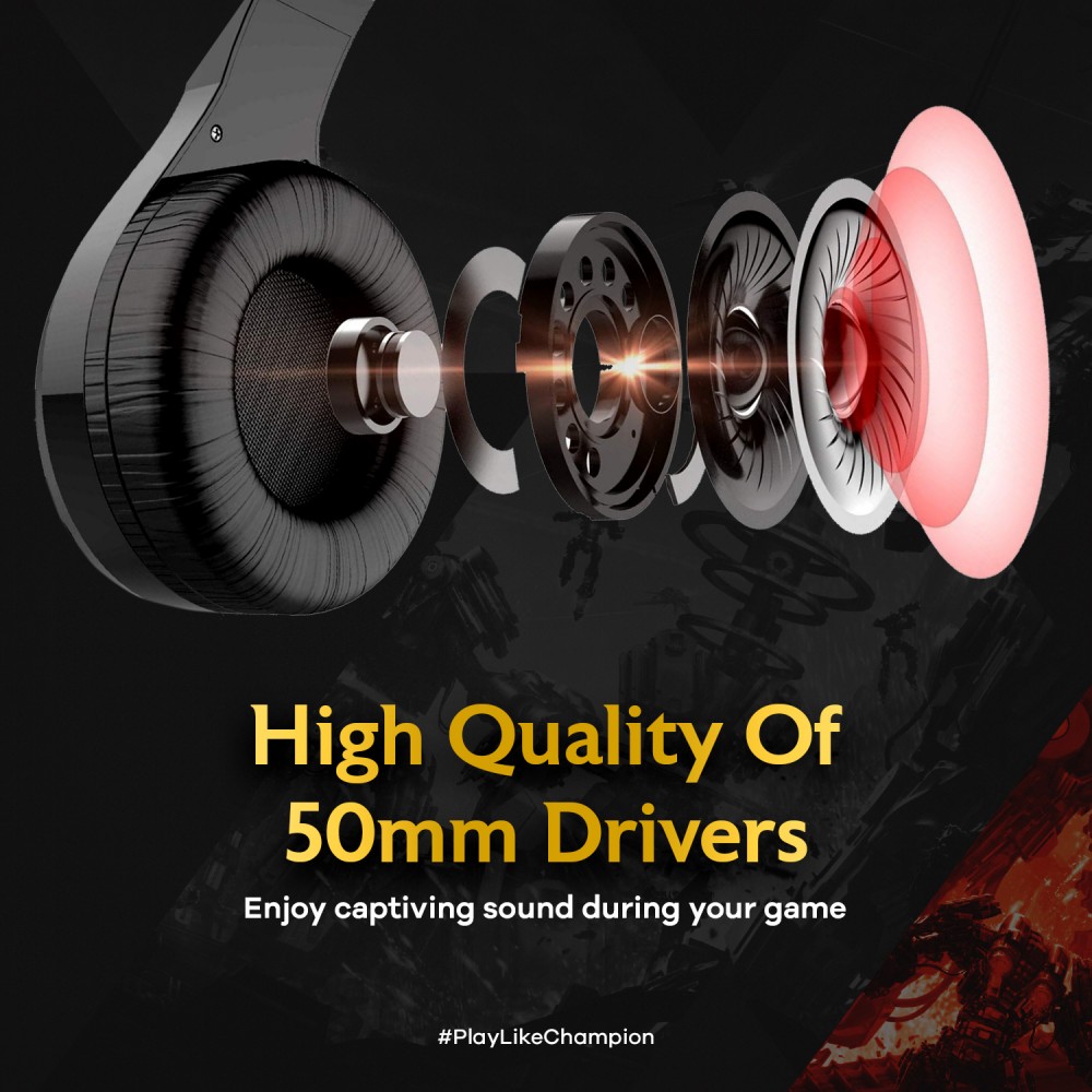 Headset Gaming JETEX GA5 with 50mm Drivers