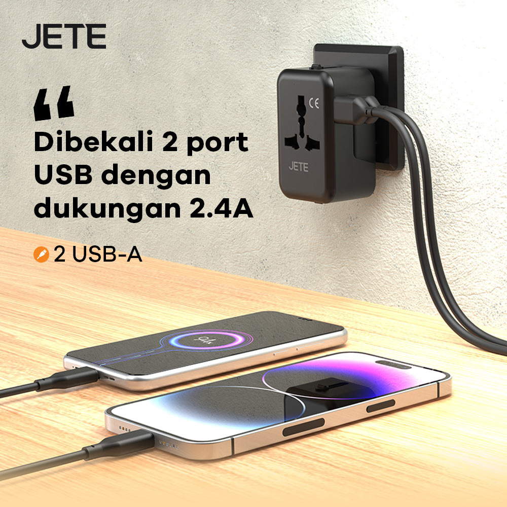 Travel Charger Adapter JETE CN1 Series 2 port