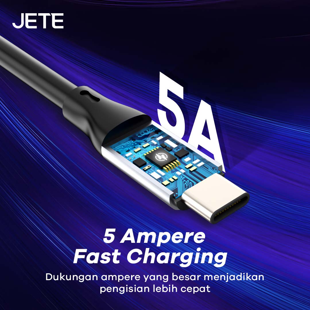 Jual Kabel Data JETE CX13 Series - USB to Type C, 5 Ampere Fast Charging