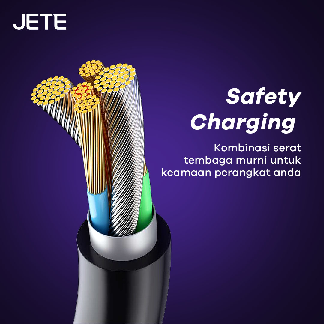 Jual Kabel Data JETE CX13 Series - USB to Type C, Safety Charging