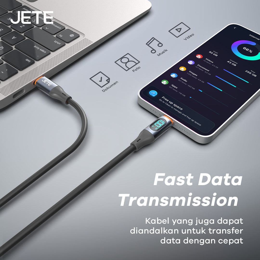 Jual Kabel Data JETE CX13 Series - USB to Type C, Fast Data Transmission