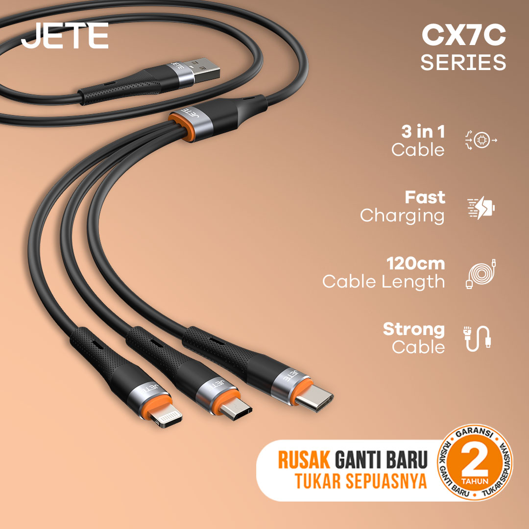 Kabel Data 3 in 1 JETE CX7C Series