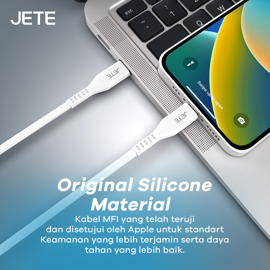 Kabel Data iPhone JETE CXM1 Series (MFI, Certified): Silicone Material