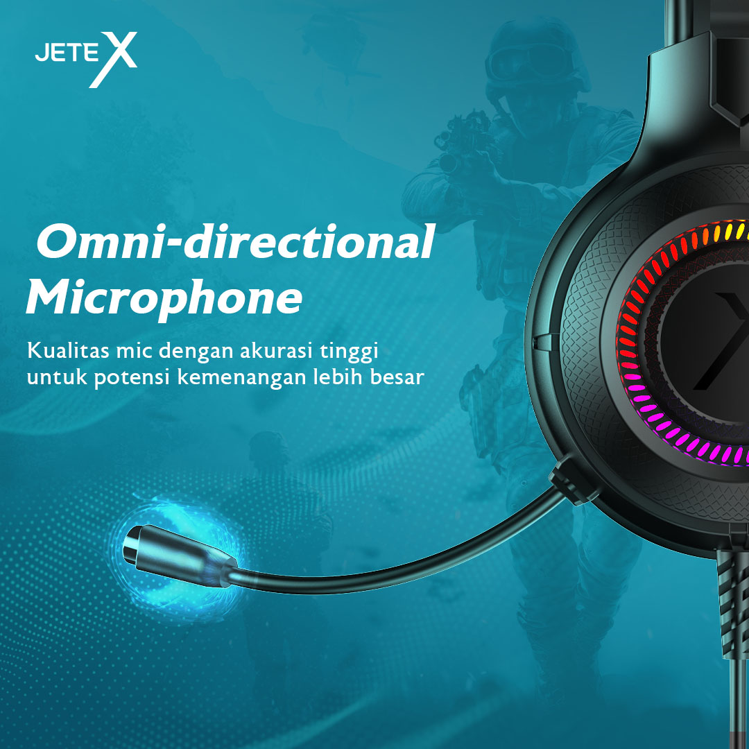 Headset Gaming JETEX GA7 dengan Omni Directional Microphone