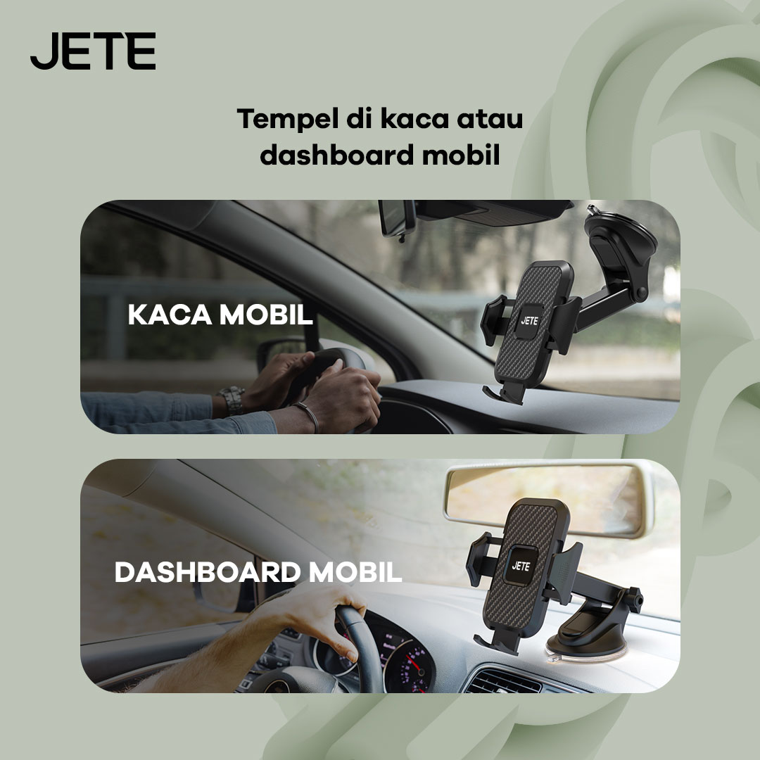 JETE H10B Holder HP di Mobil dapat ditempel di Kaca atau dashboard mobil