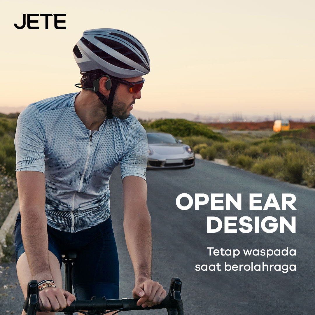 Headset Bluetooth JETE OpenFast memiliki desain yang keren