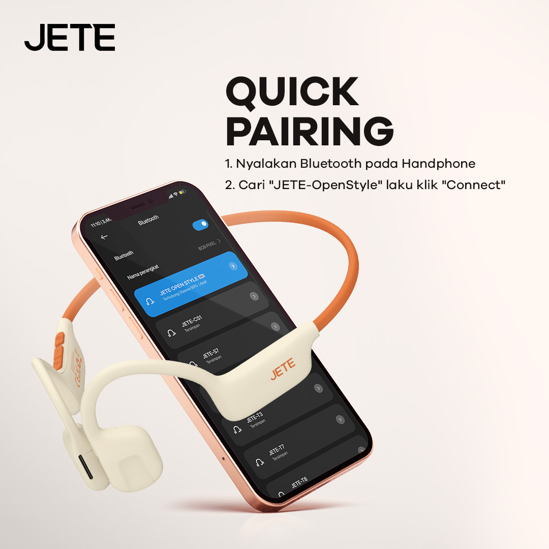 Headset Bluetooth JETE OpenStyle Quick Pairing