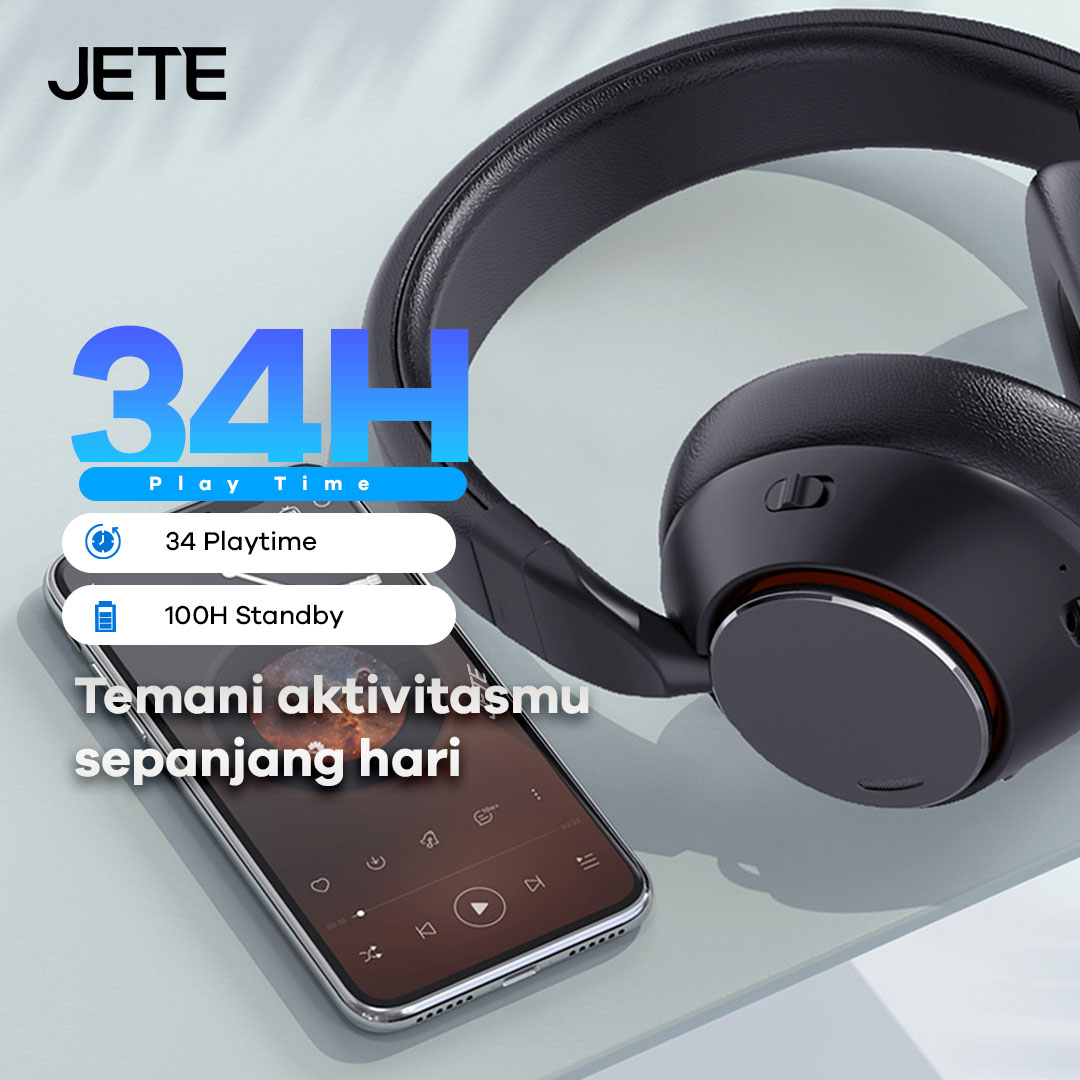 JETE SX2 Series Bluetooth Headphones mampu memutar lagu hingga 34 jam