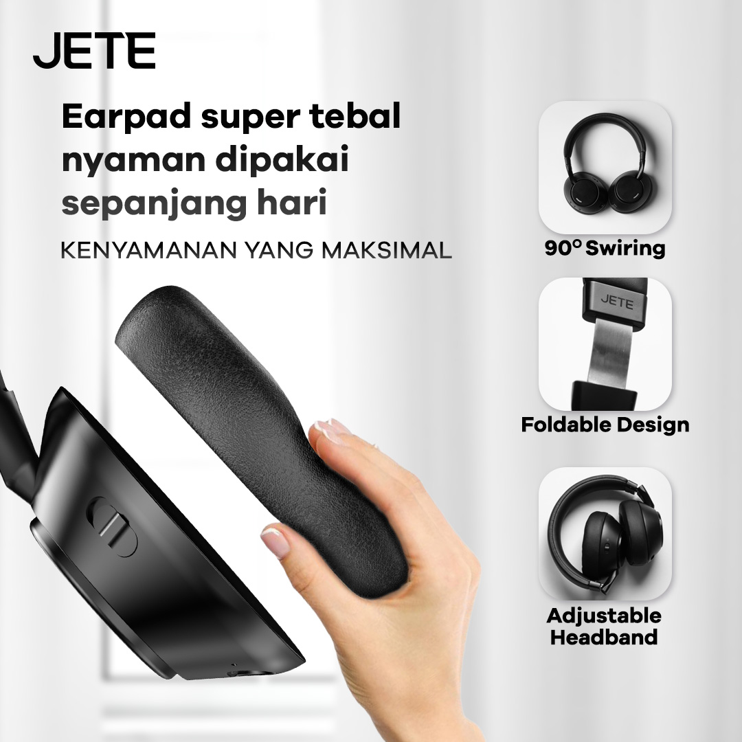 JETE SX2 Series Bluetooth Headphones dengan earpad super tebal