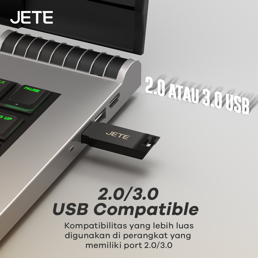 Flashdisk JETE U1 kompatibel dengan port 2.0 dan 3.0