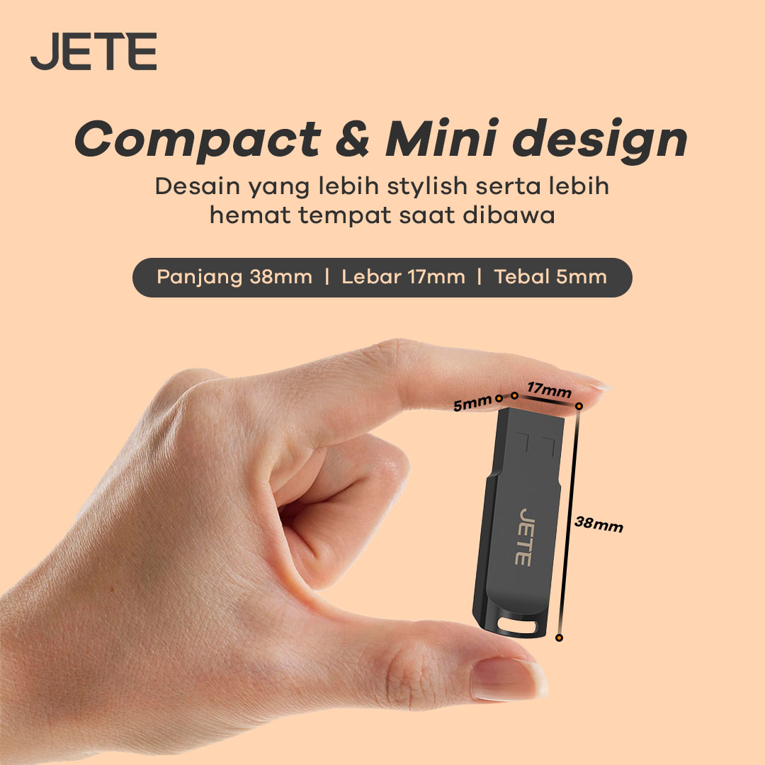 Flashdisk JETE U1 memiliki desain compact dan kecil
