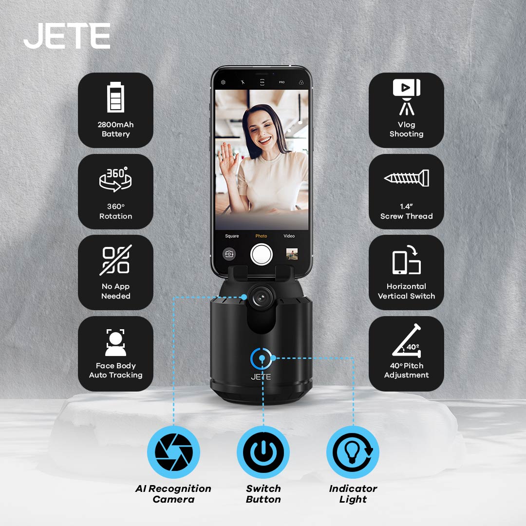 JETE W8 Smart Auto Tracking Holder Switch button