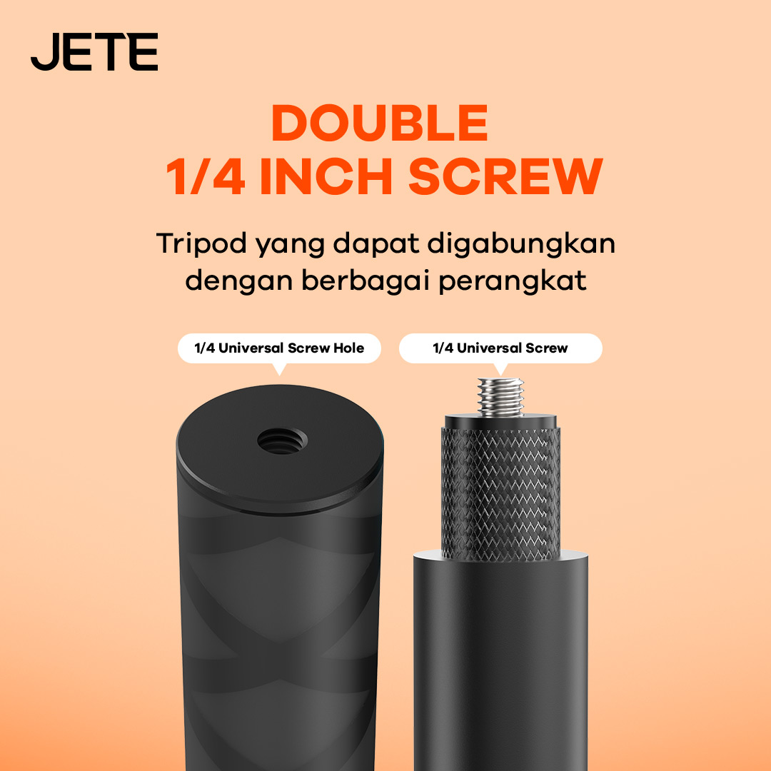 Invisible Selfie Stick double 1/4 Inch Screw